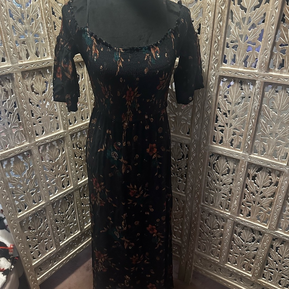 Floral Black Maxi Dress